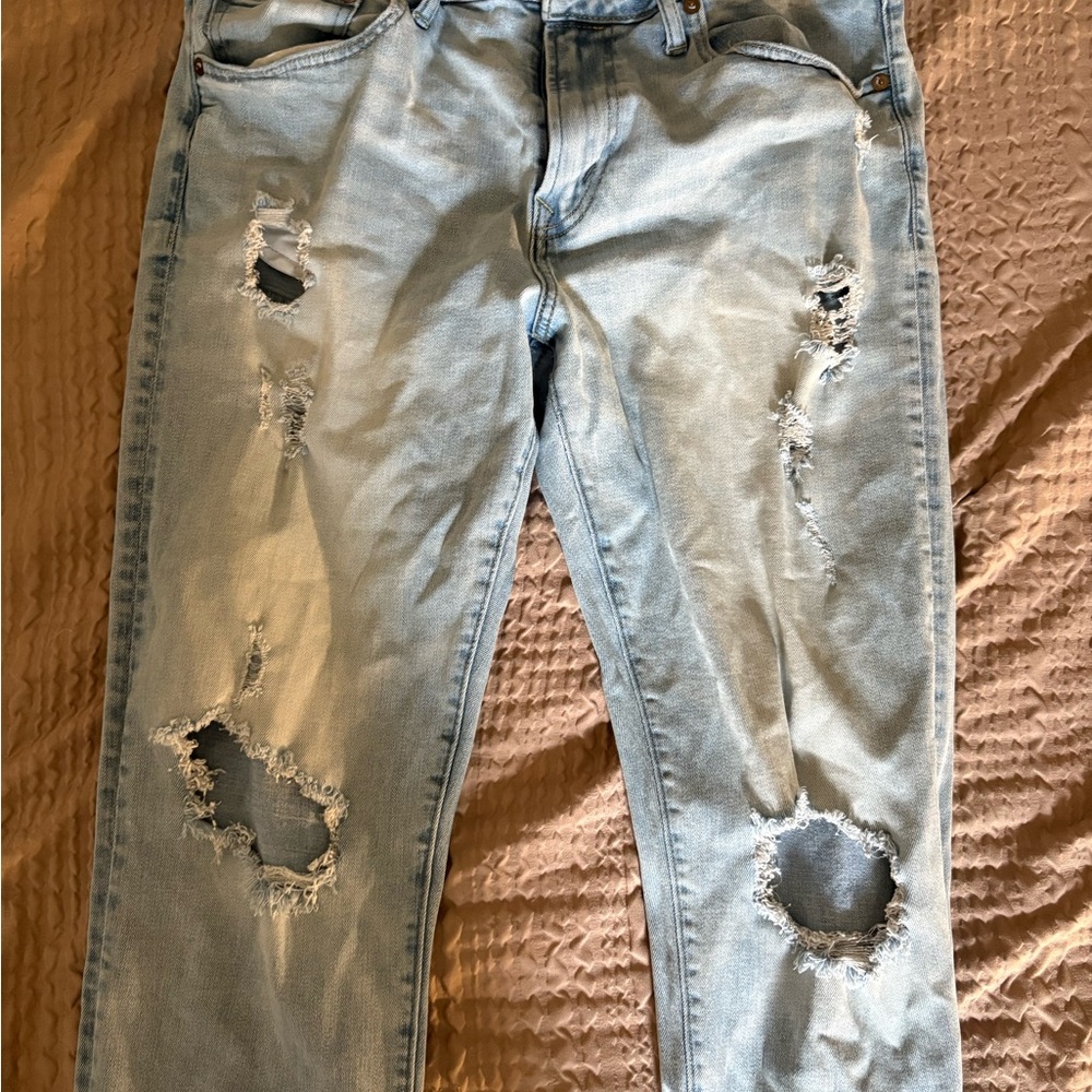 American Eagle Outfitters Blue Skinny Jeans Distressed